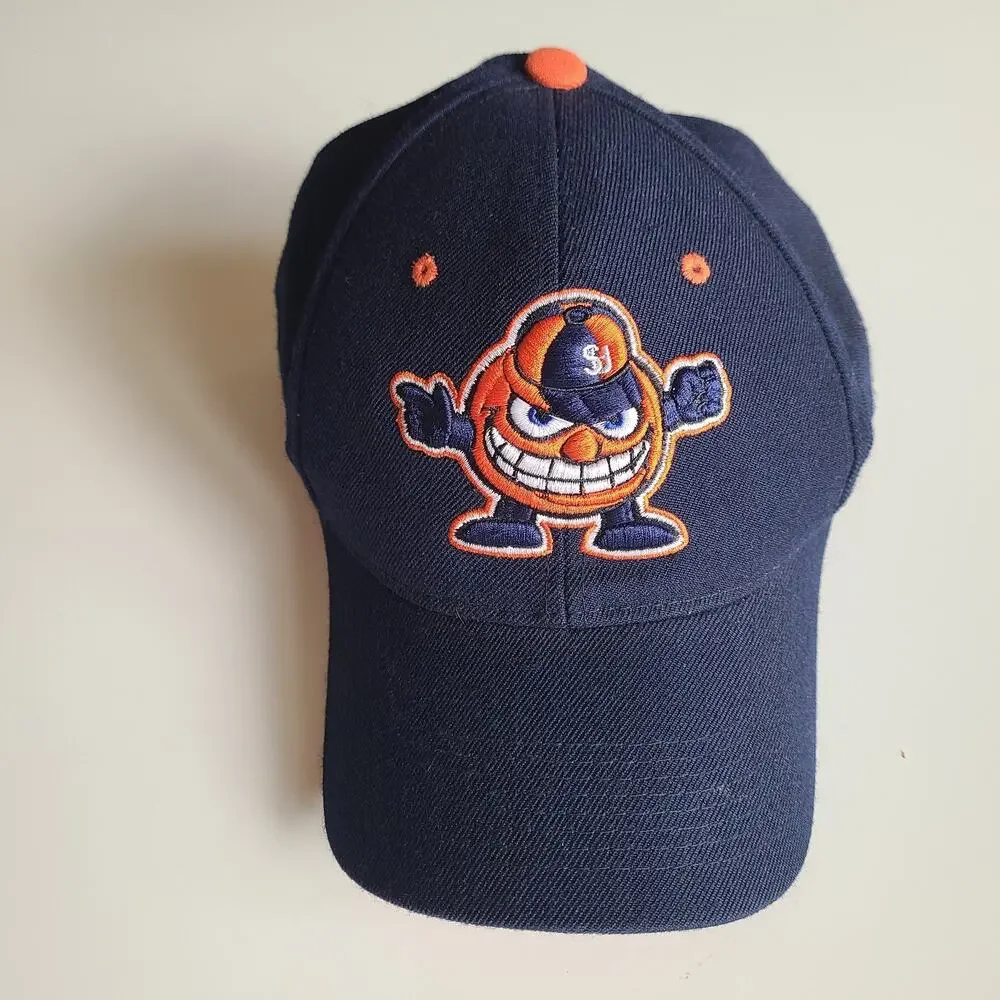 Syracuse Orangemen Hat Cap Zephyr 6 7/8 Fitted Wool Blend Navy Embriodered